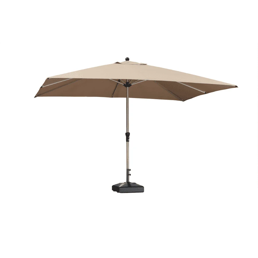 PURPLE LEAF Aluminiowy parasol z centralną nogą i korbką, na targ i do stołu, ochrona UV, wodoodporny