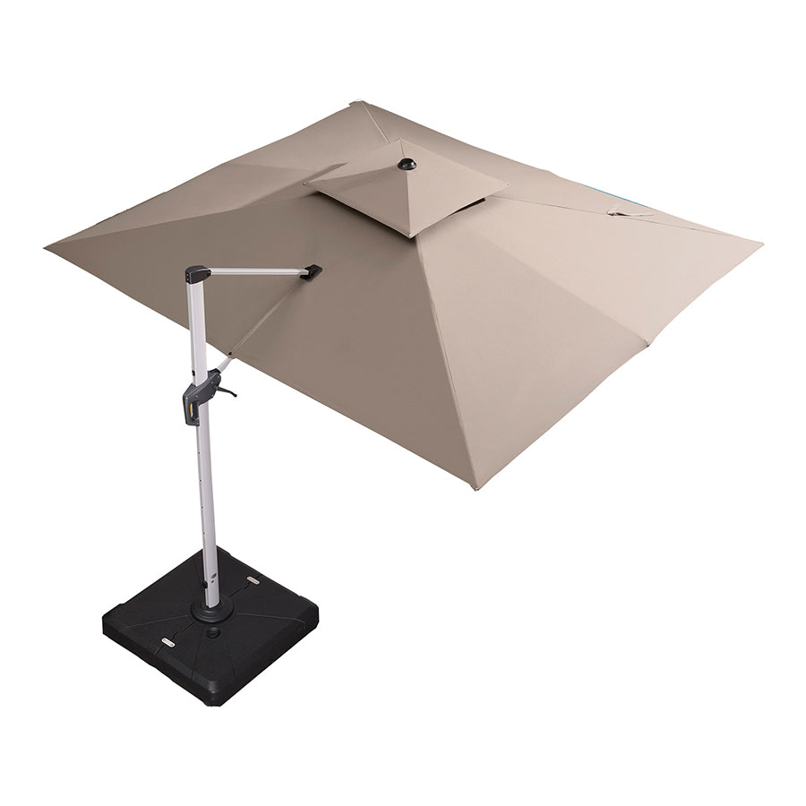 PURPLE LEAF Klasyczny prostokątny parasol ogrodowy z boczną nogą, obrót 360°, z korbą, ochrona UV50+