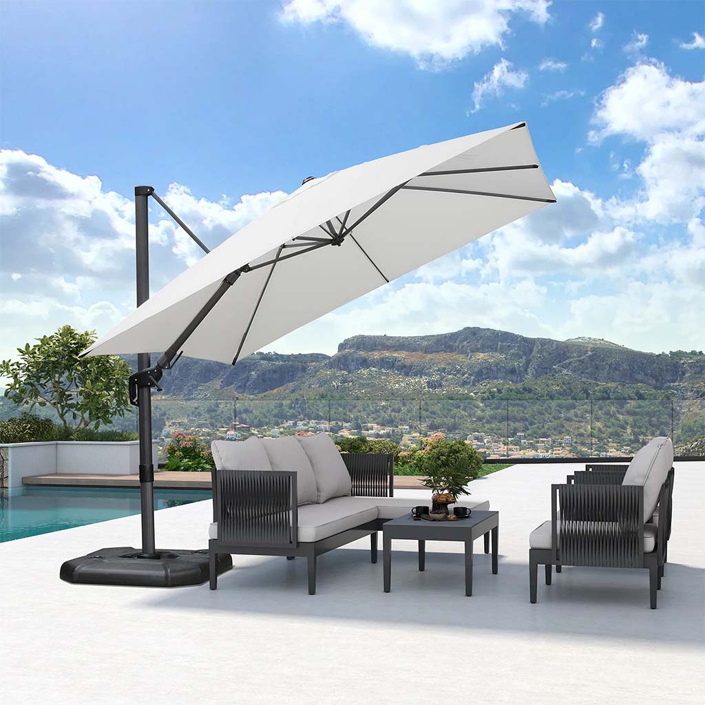 PURPLE LEAF Parasol ogrodowy z bocznym masztem, z bocznym mechanizmem pochylania, kwadratowy i prostokątny, na taras i balkon