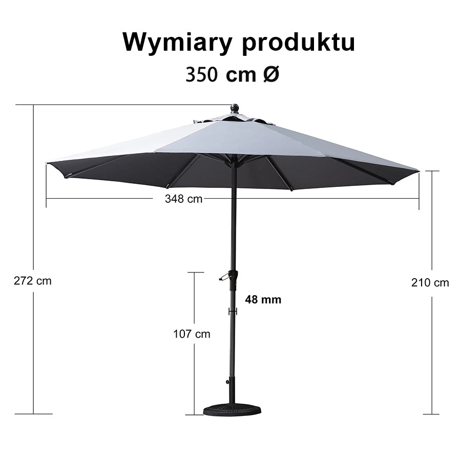 PURPLE LEAF Aluminiowy parasol ogrodowy z centralnym masztem, stabilny parasol na taras, do ogrodu i lokali gastronomicznych
