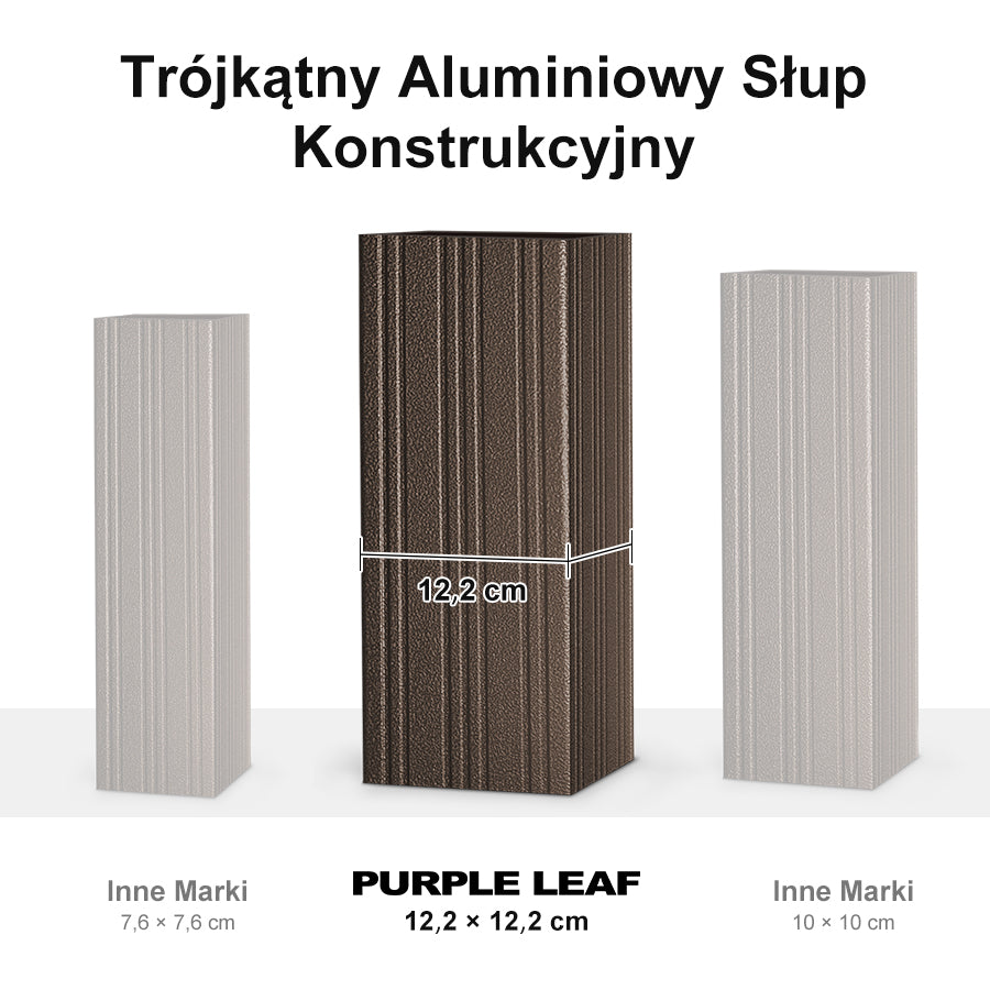 PURPLE LEAF Altana ogrodowa brązowa PREMIUM z ciepłym światłem LED, Duży pawilon odporny na wiatr i UV