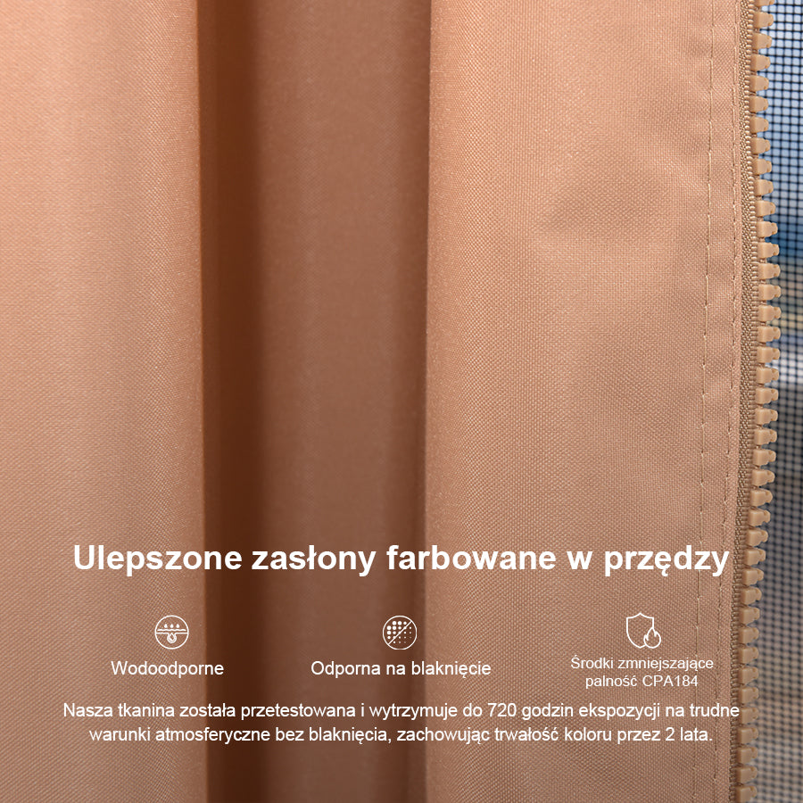 PURPLE LEAF Altana ogrodowa brązowa PREMIUM z ciepłym światłem LED, Duży pawilon odporny na wiatr i UV
