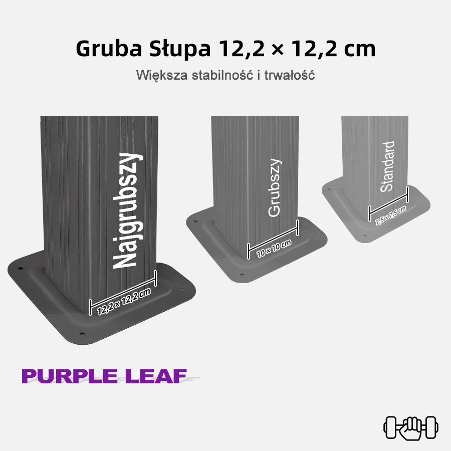 PURPLE LEAF Altana ogrodowa aluminiowa antracytowa PREMIUM, pawilon ogrodowy z dachem ze stali ocynkowanej