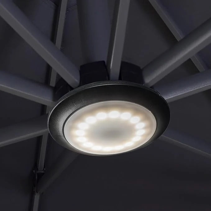 PURPLE LEAF Lampa LED do parasola ogrodowego z pilotem, 12 kolorów i regulowana jasność, do użytku na zewnątrz