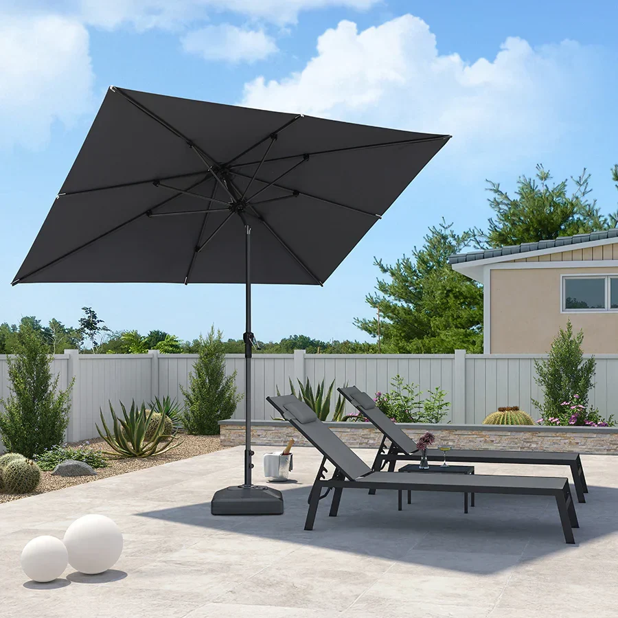 PURPLE LEAF Aluminiowy parasol ogrodowy uchylny z korbą, parasol na taras i do ogrodu