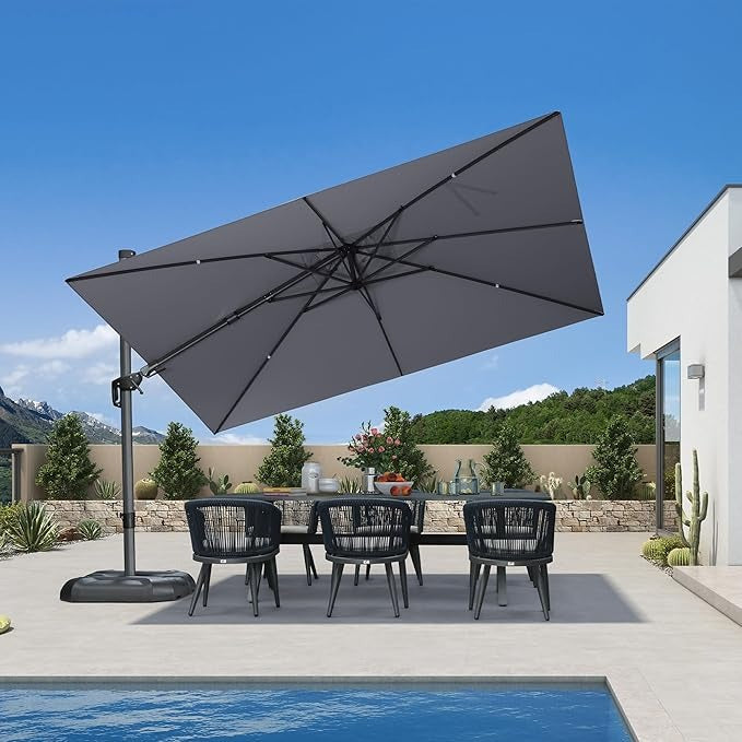 PURPLE LEAF Parasol ogrodowy z bocznym masztem, z bocznym mechanizmem pochylania, kwadratowy i prostokątny, na taras i balkon