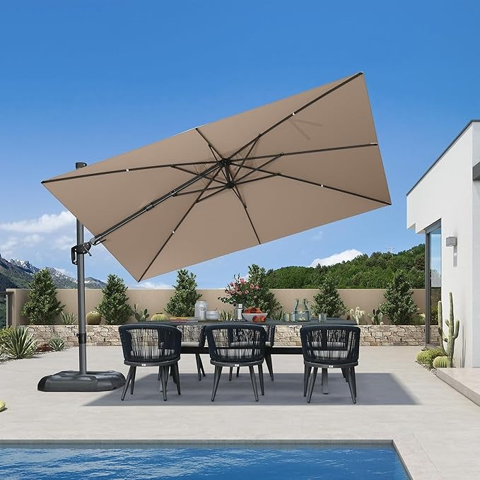 PURPLE LEAF Parasol ogrodowy z bocznym masztem, z bocznym mechanizmem pochylania, kwadratowy i prostokątny, na taras i balkon
