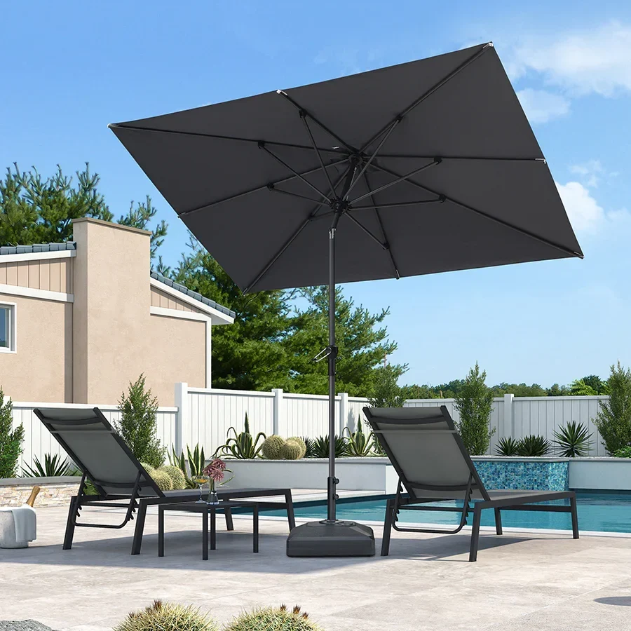 PURPLE LEAF Aluminiowy parasol ogrodowy uchylny z korbą, parasol na taras i do ogrodu