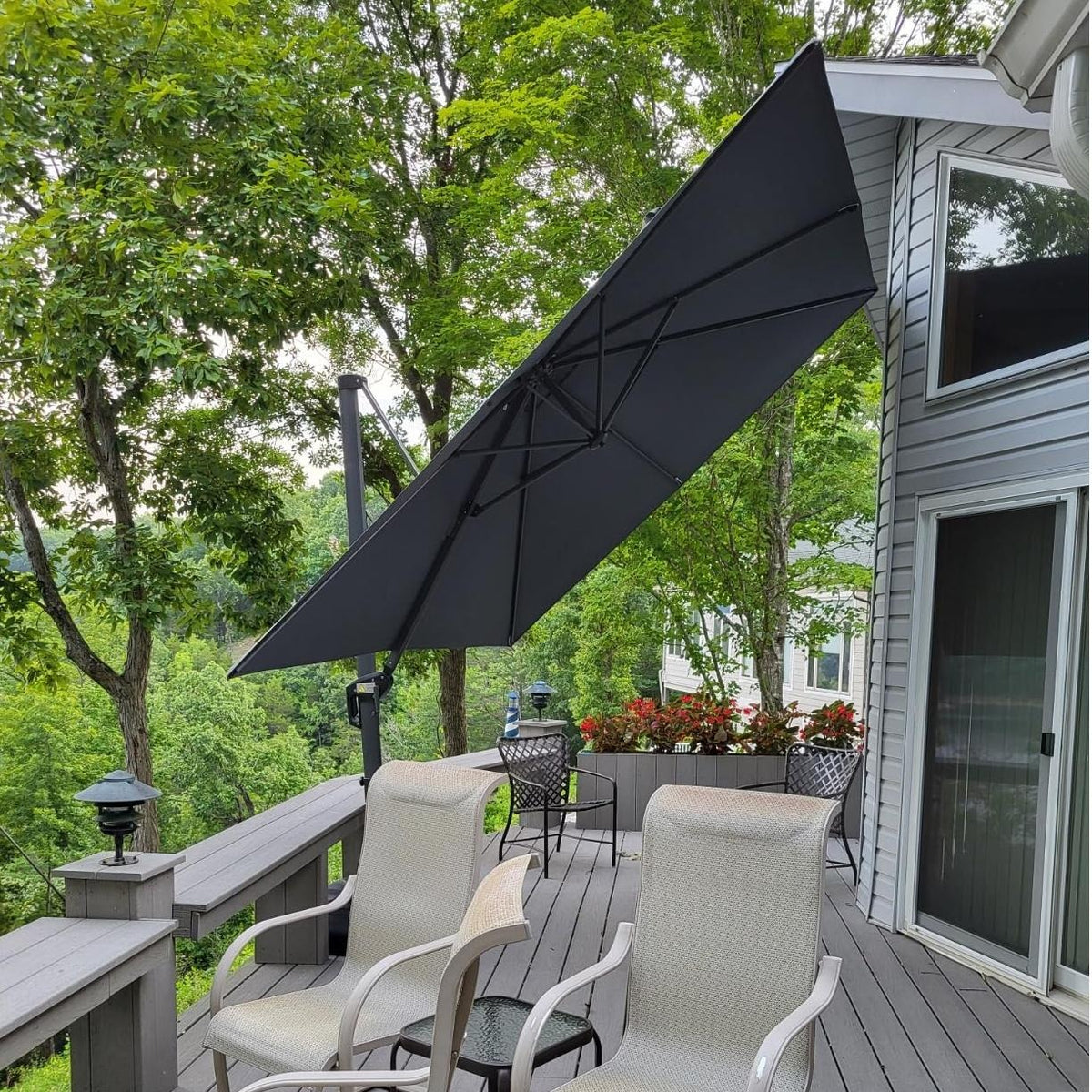 PURPLE LEAF Parasol ogrodowy z bocznym masztem, z bocznym mechanizmem pochylania, kwadratowy i prostokątny, na taras i balkon