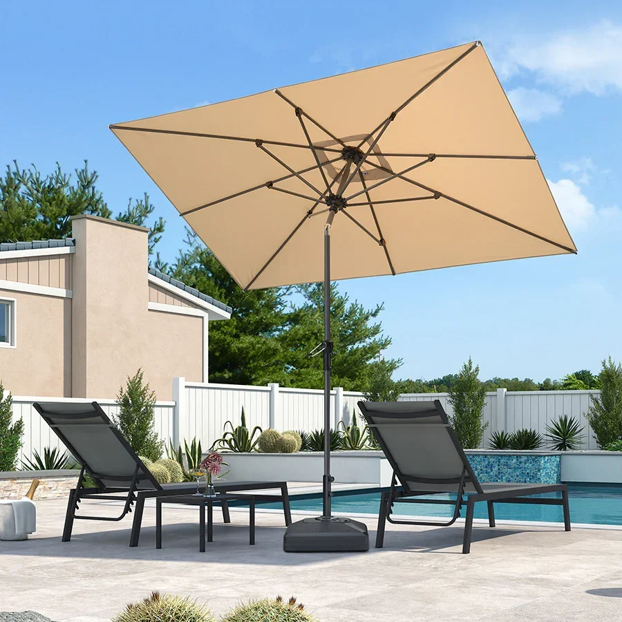PURPLE LEAF Aluminiowy parasol ogrodowy uchylny z korbą, parasol na taras i do ogrodu