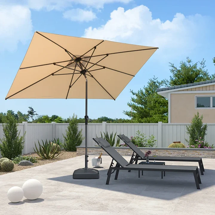 PURPLE LEAF Aluminiowy parasol ogrodowy uchylny z korbą, parasol na taras i do ogrodu