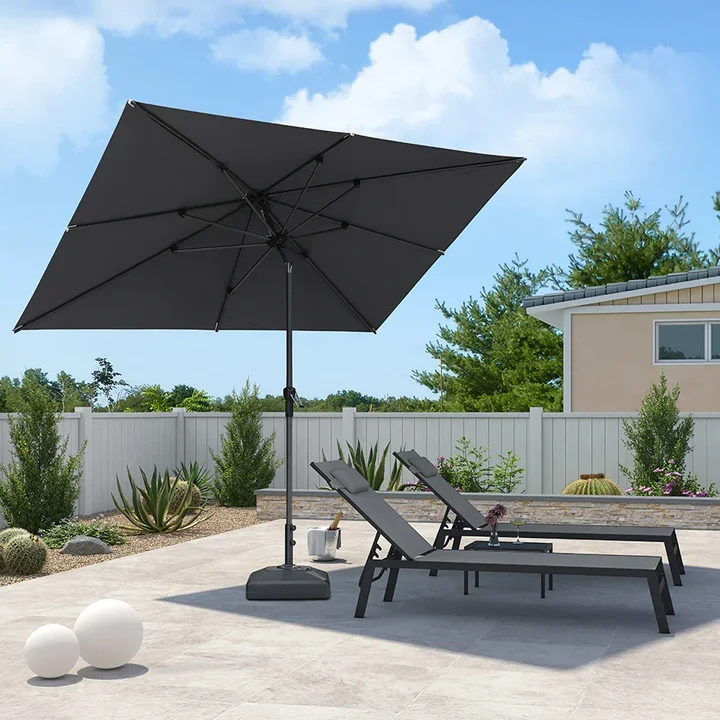 PURPLE LEAF Aluminiowy parasol ogrodowy uchylny z korbą, parasol na taras i do ogrodu