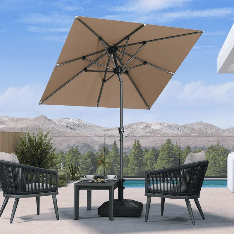 PURPLE LEAF Aluminiowy parasol ogrodowy uchylny z korbą, parasol na taras i do ogrodu