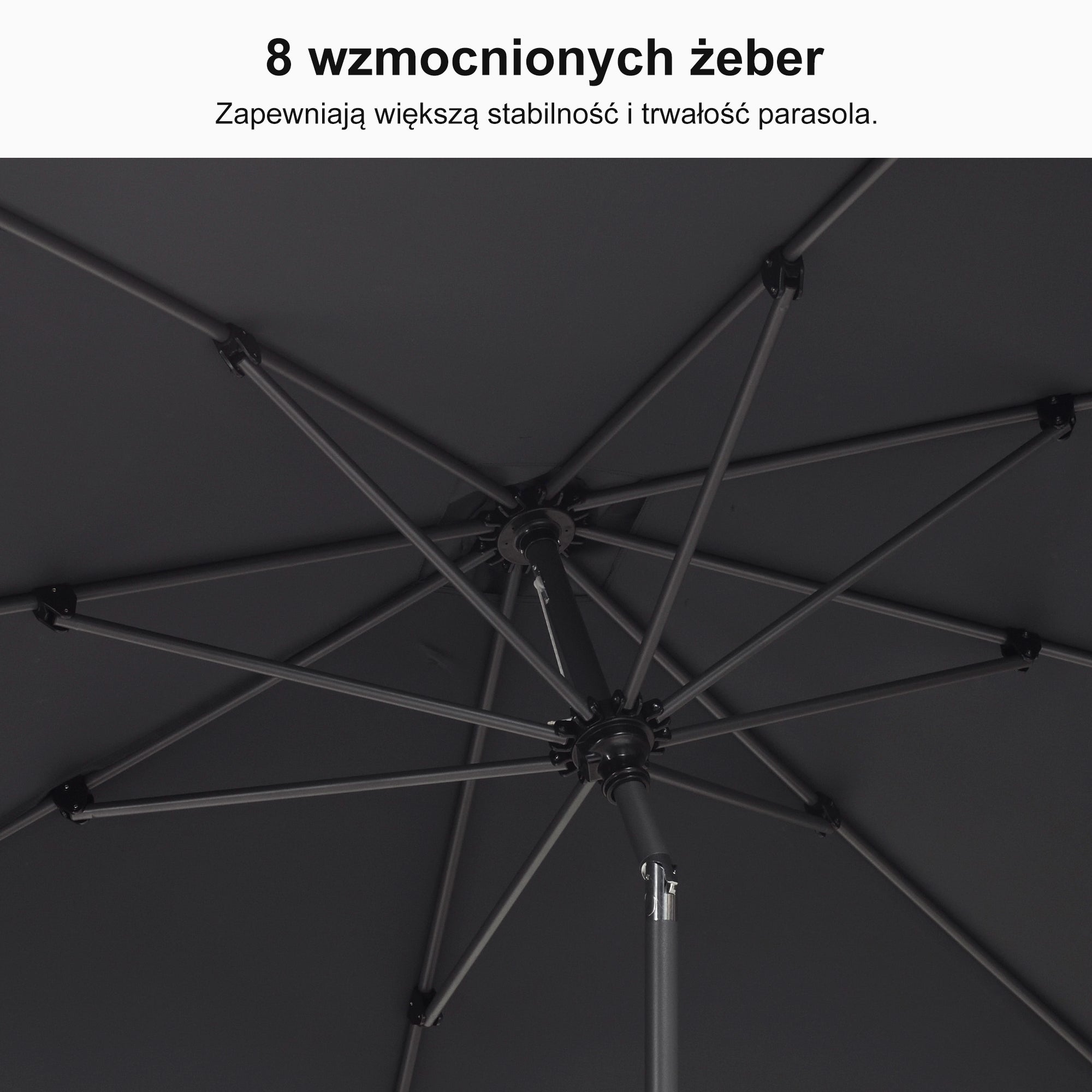 PURPLE LEAF Aluminiowy parasol ogrodowy z centralnym masztem, stabilny parasol na taras, do ogrodu i lokali gastronomicznych