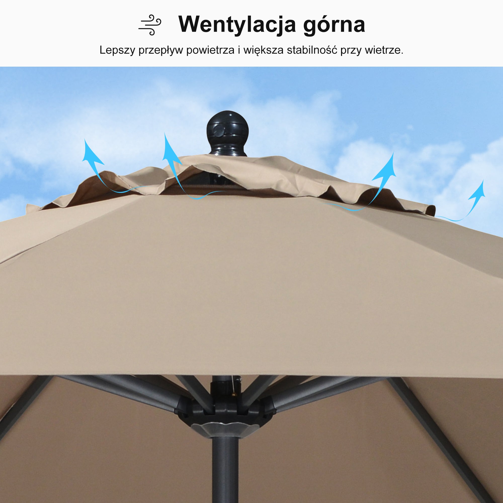 PURPLE LEAF Aluminiowy parasol ogrodowy uchylny z korbą, parasol na taras i do ogrodu