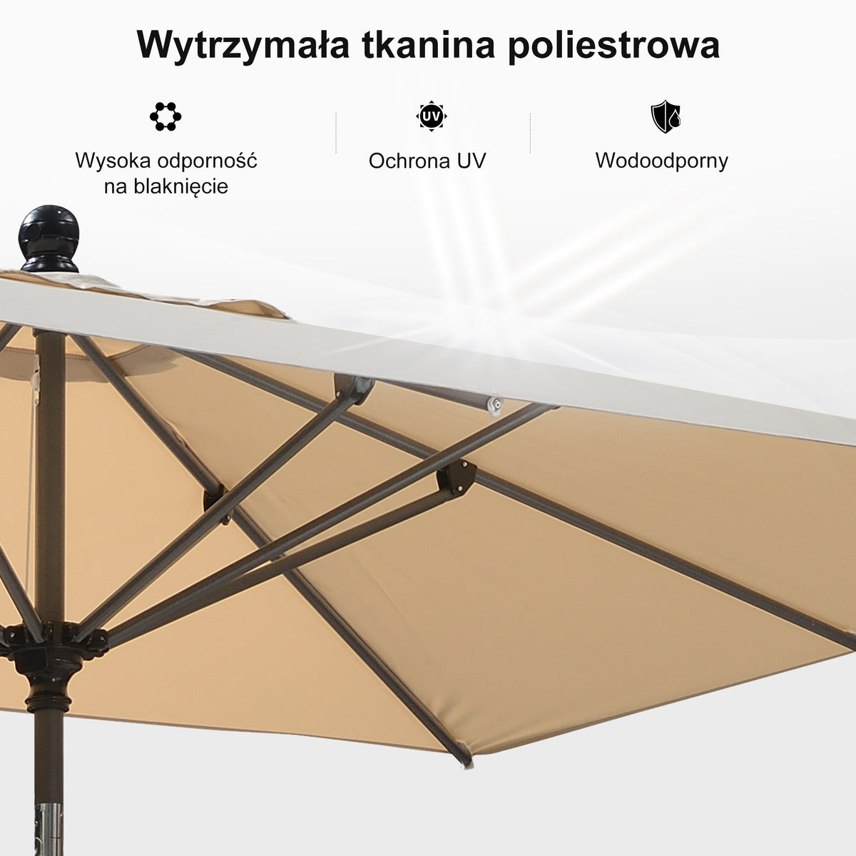 PURPLE LEAF Aluminiowy parasol ogrodowy z centralnym masztem, stabilny parasol na taras, do ogrodu i lokali gastronomicznych