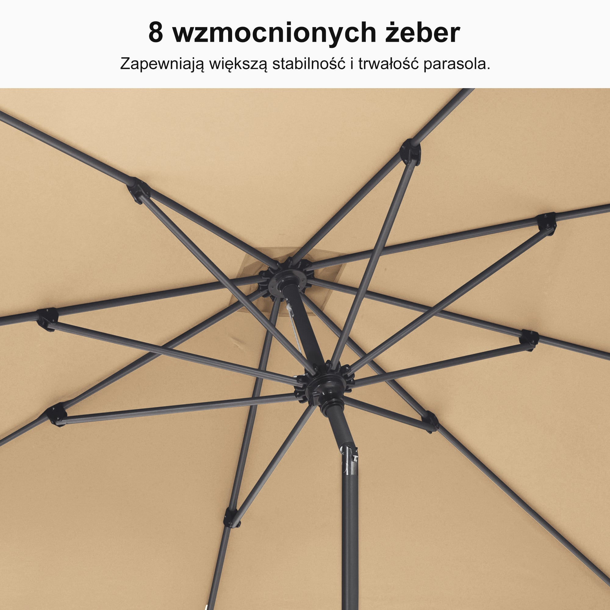 PURPLE LEAF Aluminiowy parasol ogrodowy z centralnym masztem, stabilny parasol na taras, do ogrodu i lokali gastronomicznych