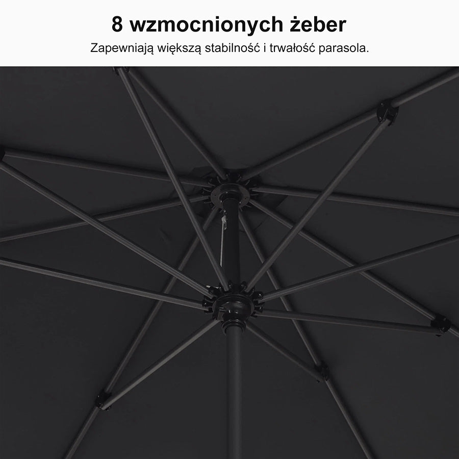 PURPLE LEAF Aluminiowy parasol ogrodowy z centralnym masztem, stabilny parasol na taras, do ogrodu i lokali gastronomicznych