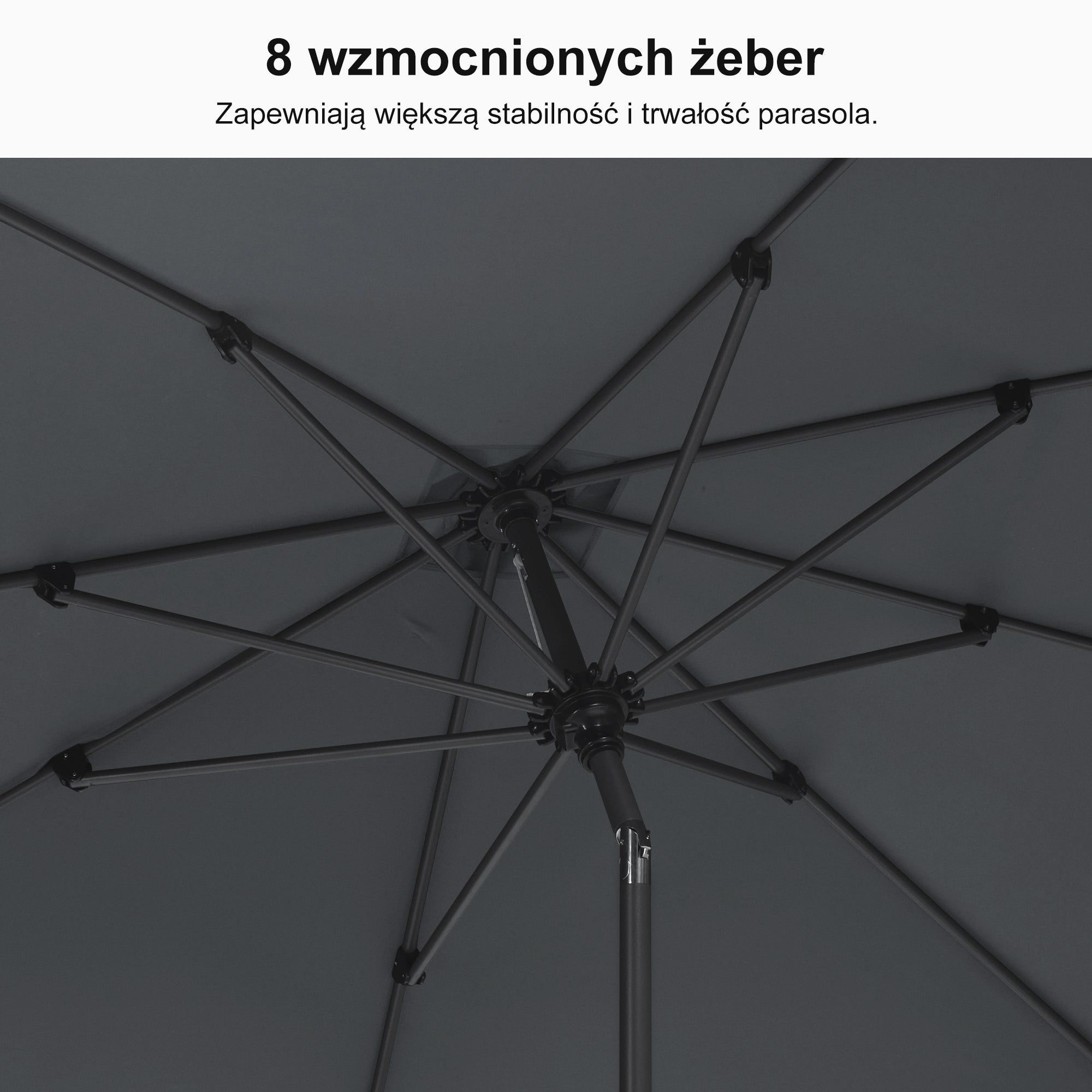 PURPLE LEAF Aluminiowy parasol ogrodowy uchylny z korbą, parasol na taras i do ogrodu