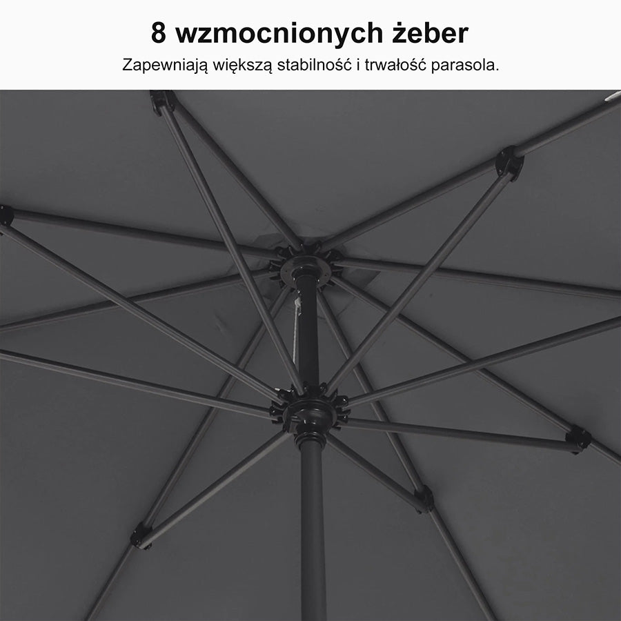 PURPLE LEAF Aluminiowy parasol ogrodowy z centralnym masztem, stabilny parasol na taras, do ogrodu i lokali gastronomicznych
