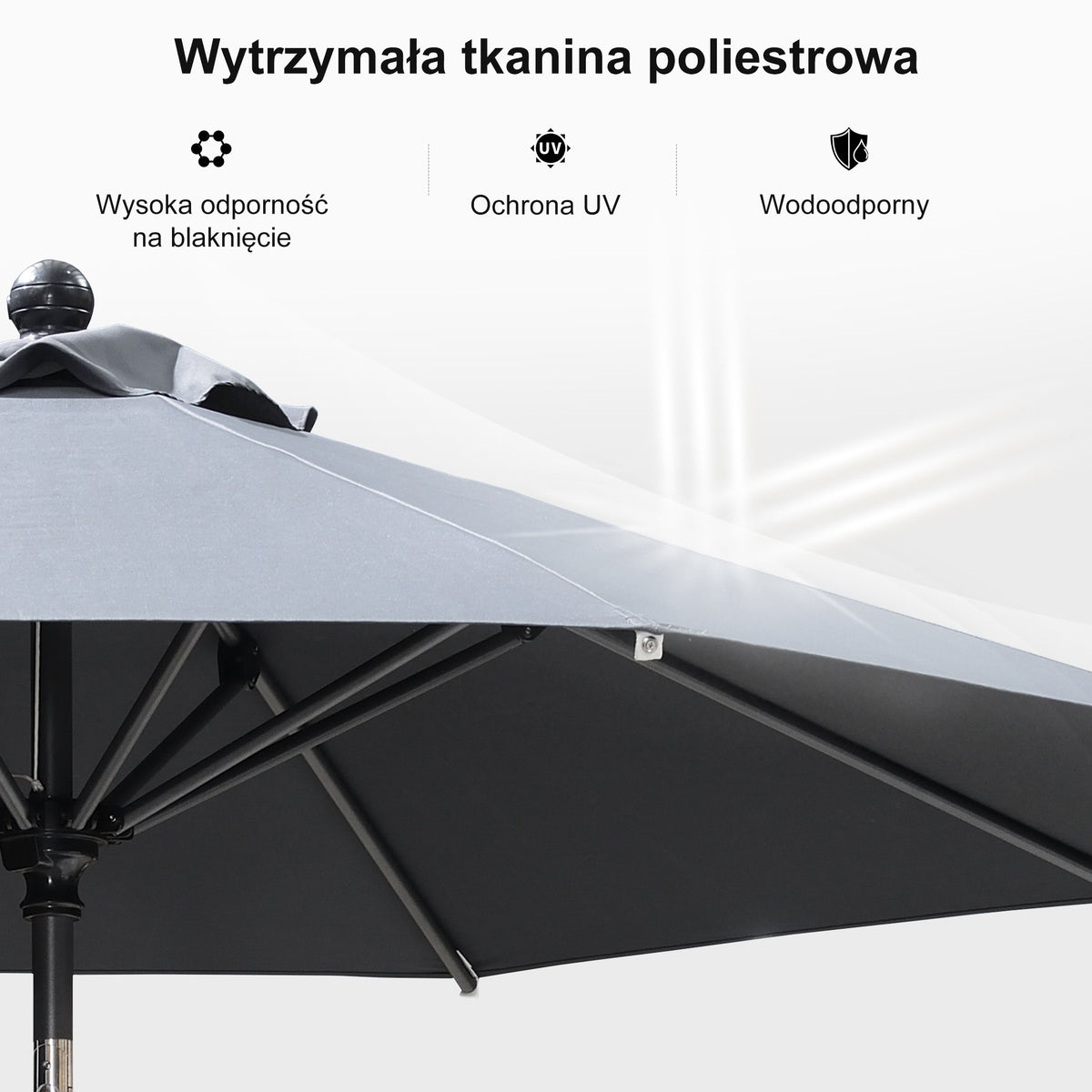 PURPLE LEAF Aluminiowy parasol ogrodowy z centralnym masztem, stabilny parasol na taras, do ogrodu i lokali gastronomicznych