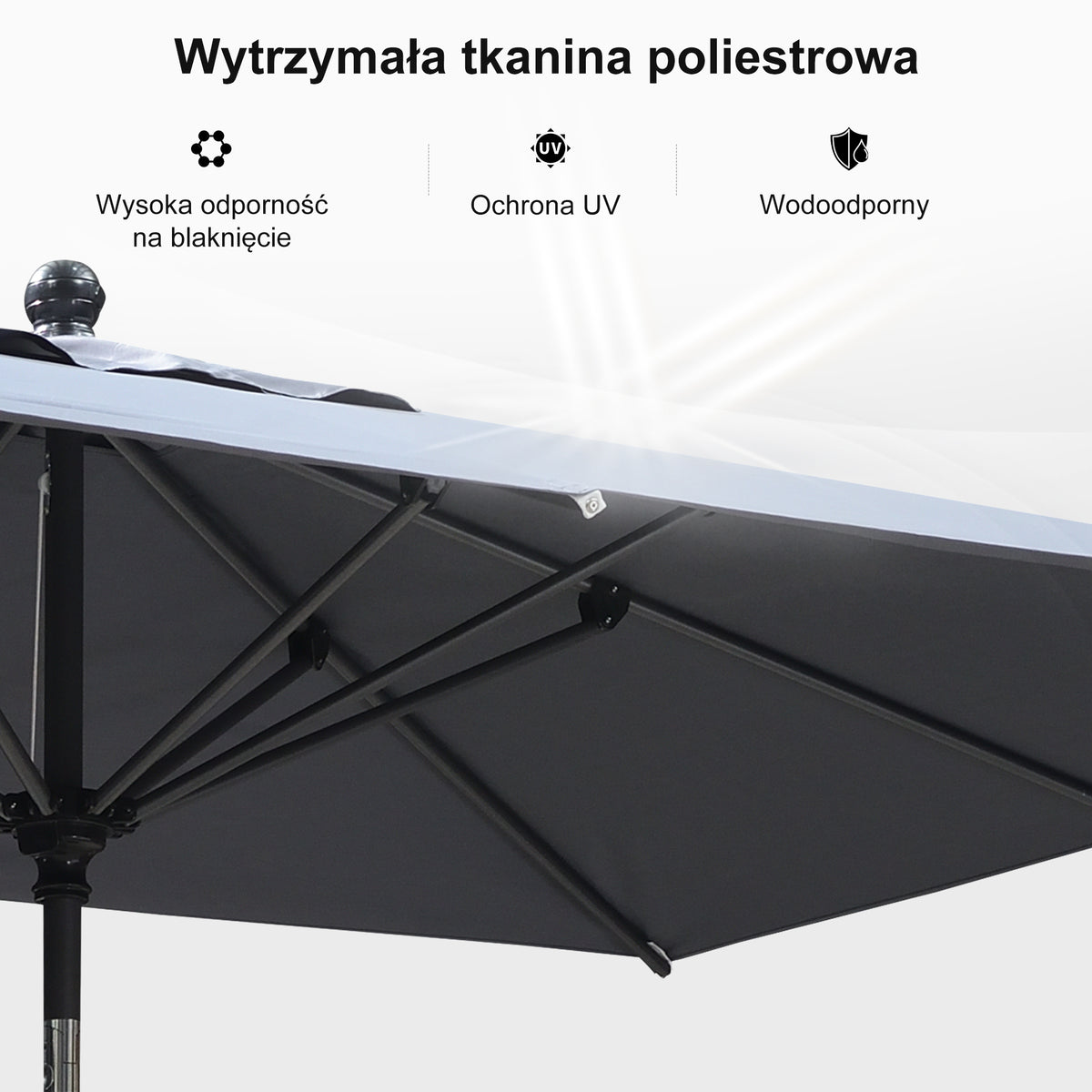 PURPLE LEAF Aluminiowy parasol ogrodowy z centralnym masztem, stabilny parasol na taras, do ogrodu i lokali gastronomicznych