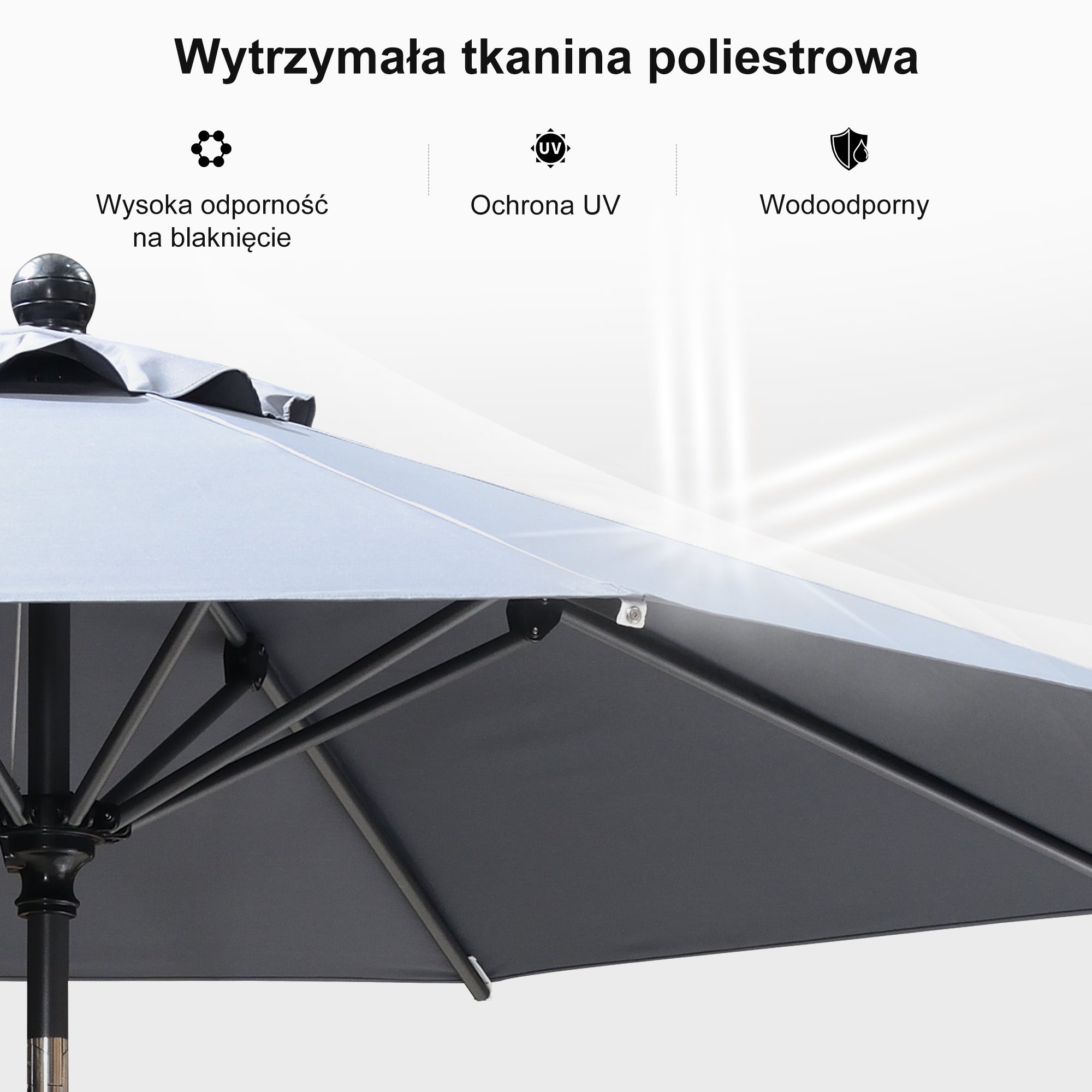 PURPLE LEAF Aluminiowy parasol ogrodowy z centralnym masztem, stabilny parasol na taras, do ogrodu i lokali gastronomicznych