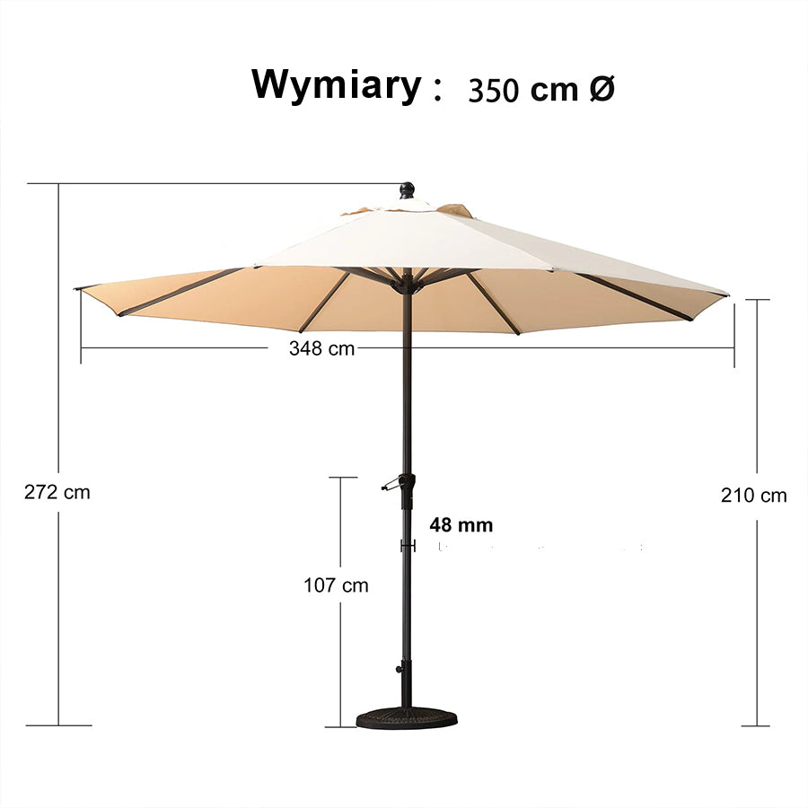 PURPLE LEAF Aluminiowy parasol ogrodowy z centralnym masztem, stabilny parasol na taras, do ogrodu i lokali gastronomicznych