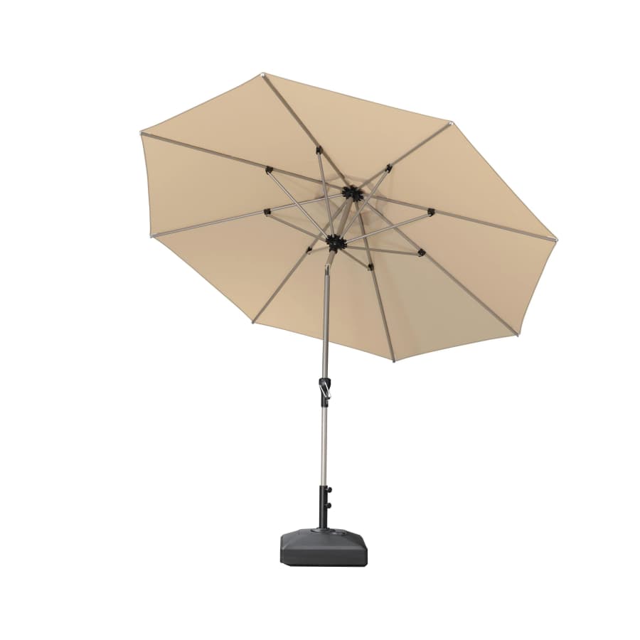 PURPLE LEAF Aluminiowy parasol ogrodowy z centralnym masztem, regulacją nachylenia do 30°, wodoodporny, z ochroną UV, na taras i do stołu ogrodowego