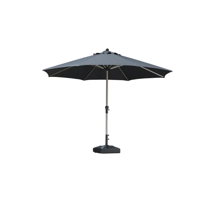 PURPLE LEAF Aluminiowy parasol z centralną nogą i korbką, na targ i do stołu, ochrona UV, wodoodporny