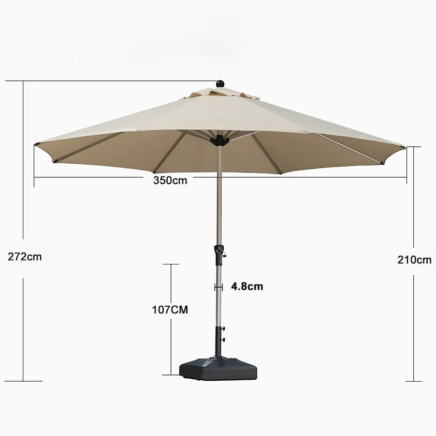 PURPLE LEAF Aluminiowy parasol z centralną nogą i korbką, na targ i do stołu, ochrona UV, wodoodporny