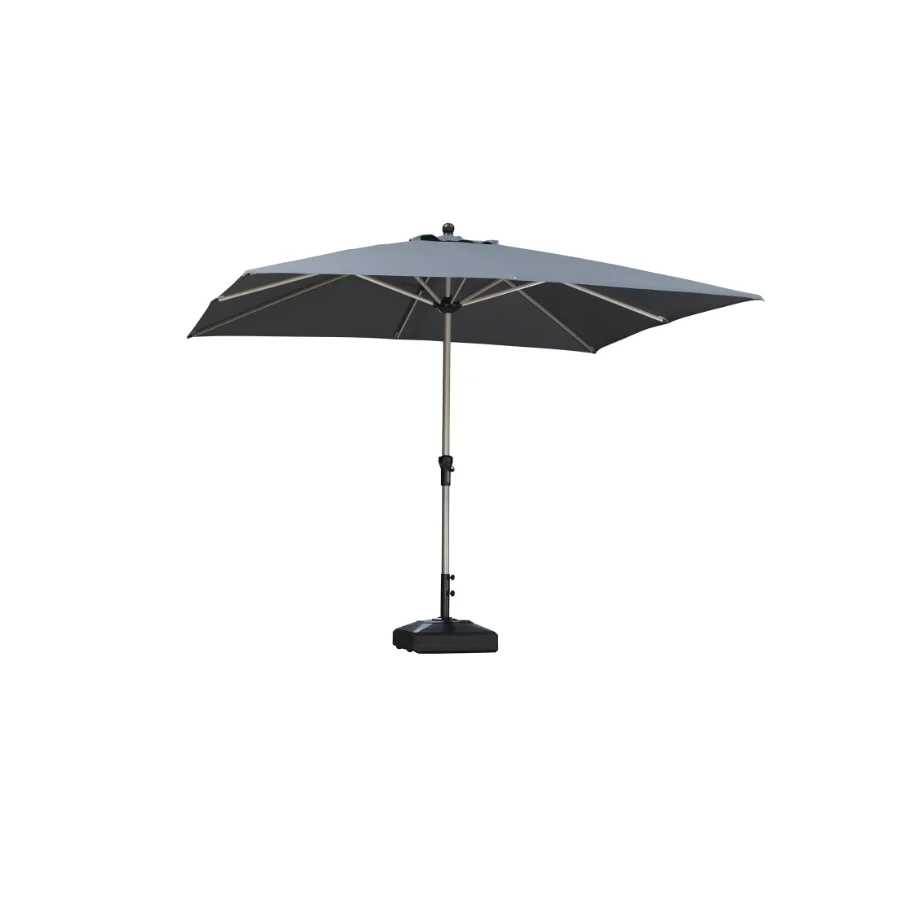 PURPLE LEAF Aluminiowy parasol z centralną nogą i korbką, na targ i do stołu, ochrona UV, wodoodporny