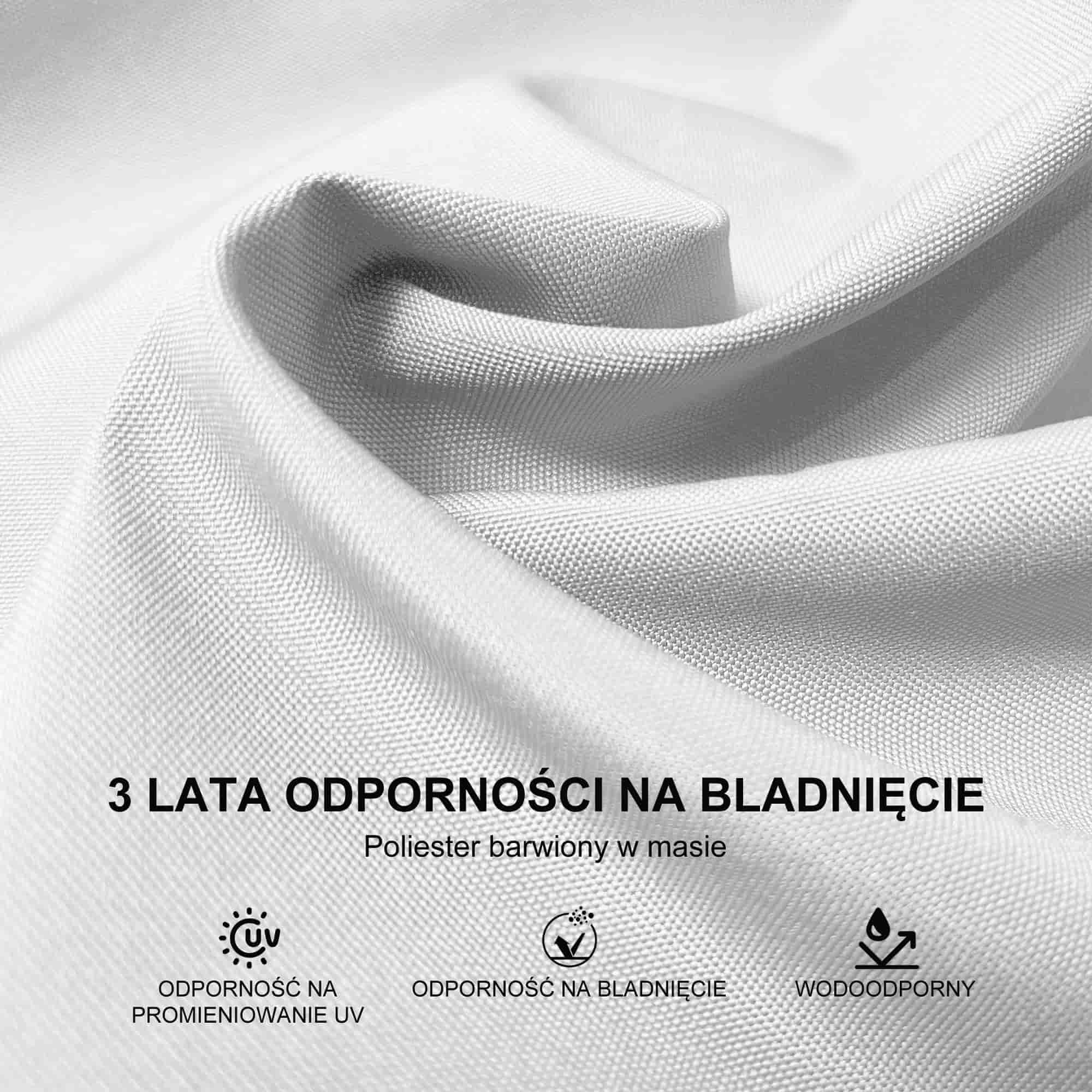 PURPLE LEAF Duży biały parasol na wysięgniku – Przystępny cenowo parasol ogrodowy na taras i do ogrodu