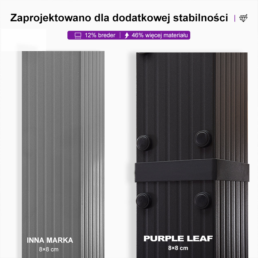 PURPLE LEAF Nowoczesna Pergola Tarasowa Metalowa Zadaszenie Tarasu z Rozsuwanym Dachem Altana Ogrodowa na Taras i do Ogrodu