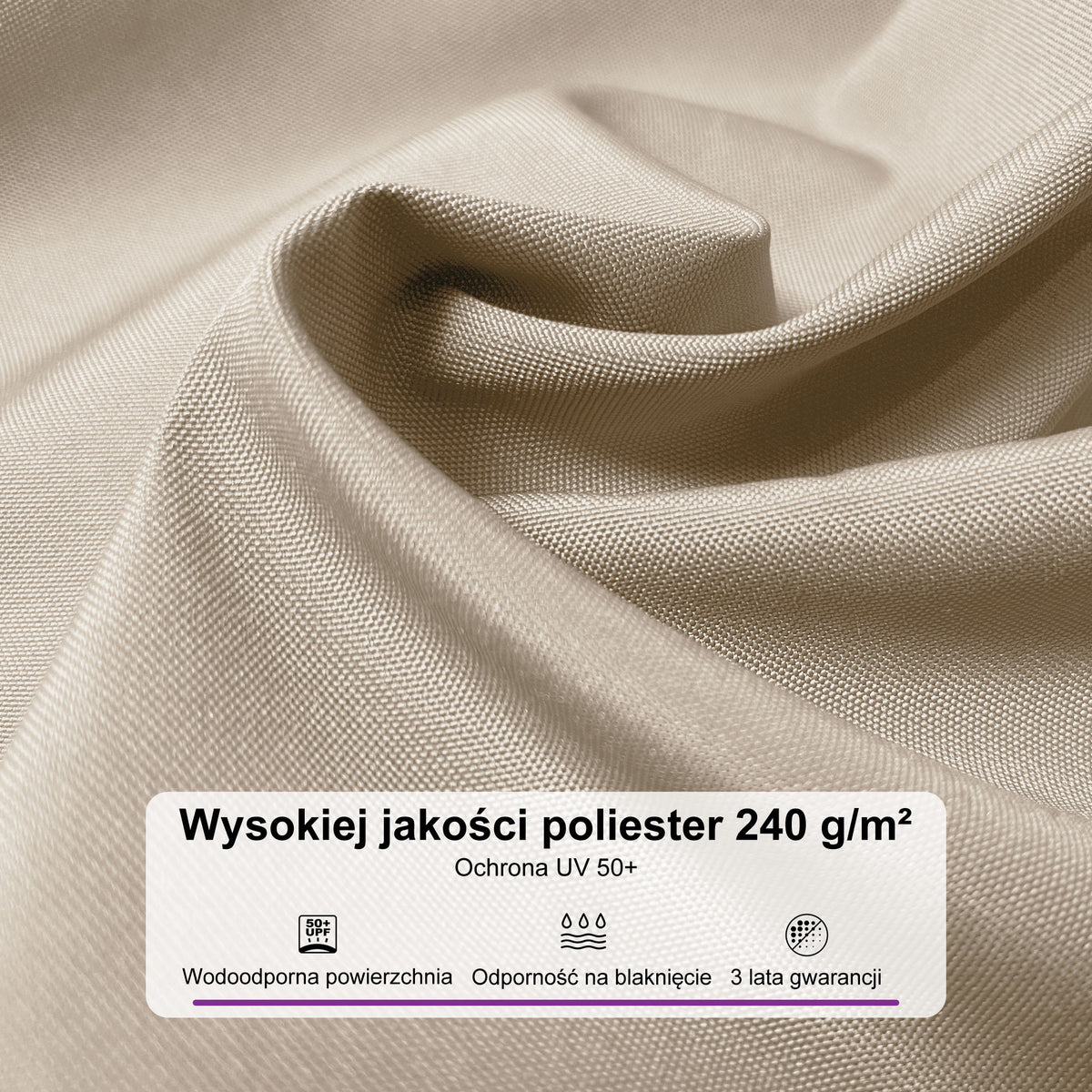 PURPLE LEAF Prostokątny parasol ogrodowy z bocznym masztem, w imitacji drewna