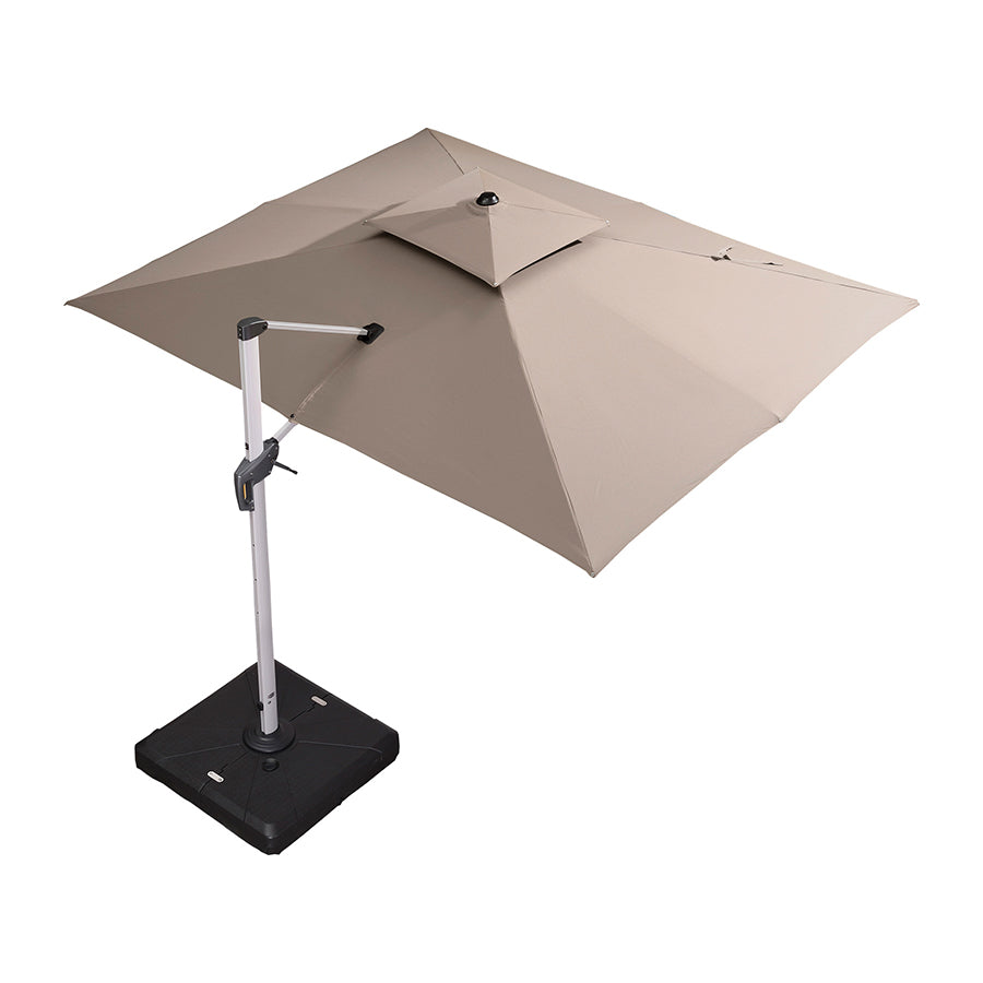 PURPLE LEAF Klasyczny prostokątny parasol ogrodowy z boczną nogą, obrót 360°, z korbą, ochrona UV50+