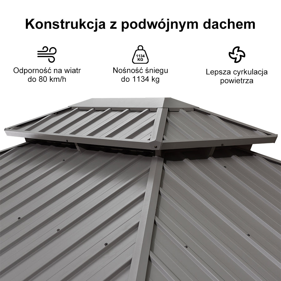 PURPLE LEAF Altana ogrodowa nowoczena jasnoszara PREMIUM, pawilon ogrodowy z moskitierą