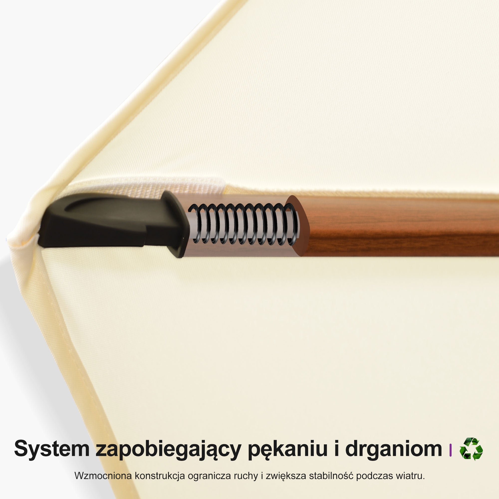 PURPLE LEAF Prostokątny parasol ogrodowy z bocznym masztem, w imitacji drewna