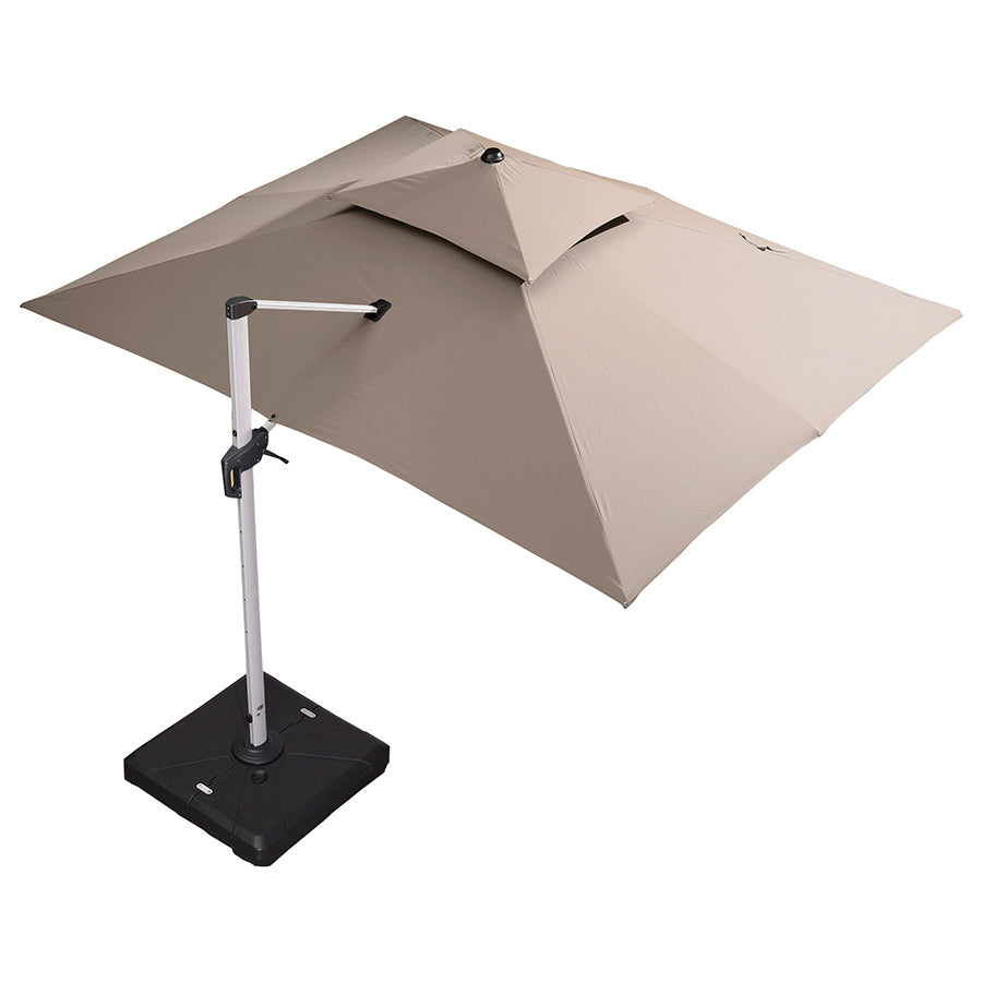 PURPLE LEAF Klasyczny prostokątny parasol ogrodowy z boczną nogą, obrót 360°, z korbą, ochrona UV50+