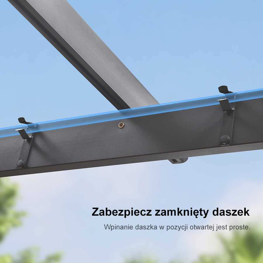 PURPLE LEAF Nowoczesna Pergola Tarasowa Metalowa Zadaszenie Tarasu z Rozsuwanym Dachem Altana Ogrodowa na Taras i do Ogrodu