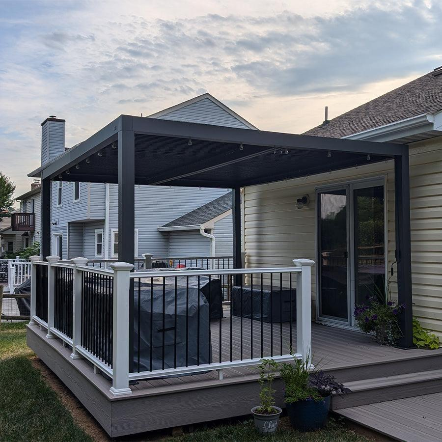 PURPLE LEAF Pergola Bioklimatyczna Ogrodowa i Na Taras Aluminiowa z Regulowanym Dachem Wodoodporna Nowoczesna Wolnostojąca