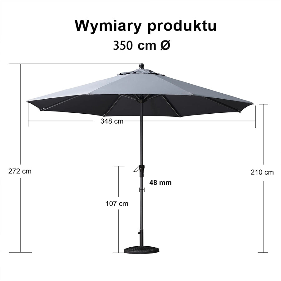 PURPLE LEAF Aluminiowy parasol ogrodowy z centralnym masztem, stabilny parasol na taras, do ogrodu i lokali gastronomicznych