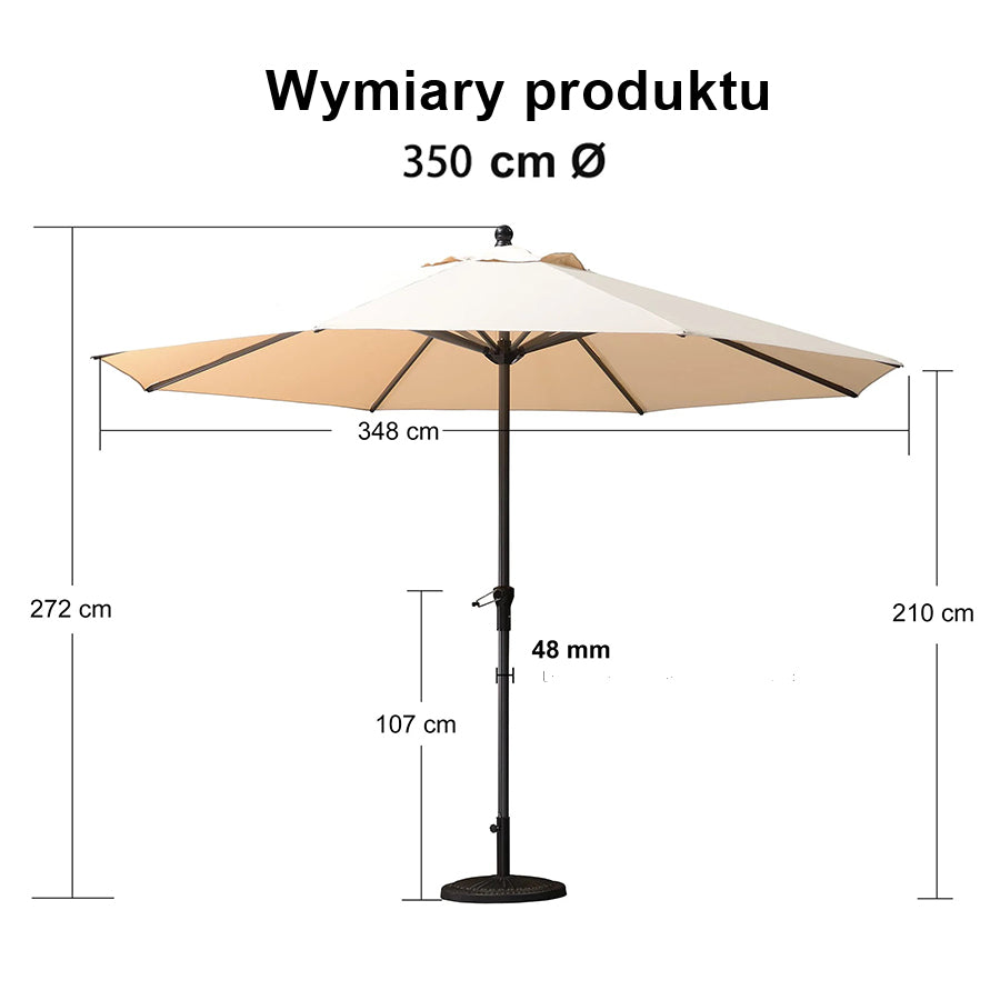 PURPLE LEAF Aluminiowy parasol ogrodowy z centralnym masztem, stabilny parasol na taras, do ogrodu i lokali gastronomicznych