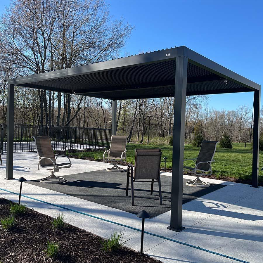 PURPLE LEAF Pergola Bioklimatyczna Ogrodowa i Na Taras Aluminiowa z Regulowanym Dachem Wodoodporna Nowoczesna Wolnostojąca