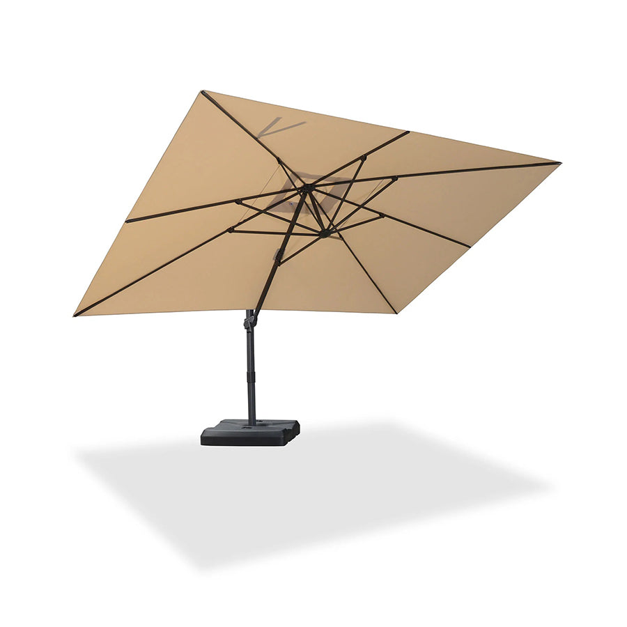 PURPLE LEAF Duży parasol ogrodowy z bocznym masztem, aluminiowy parasol obrotowy 360° z korbą i pedałem nożnym, na taras i balkon