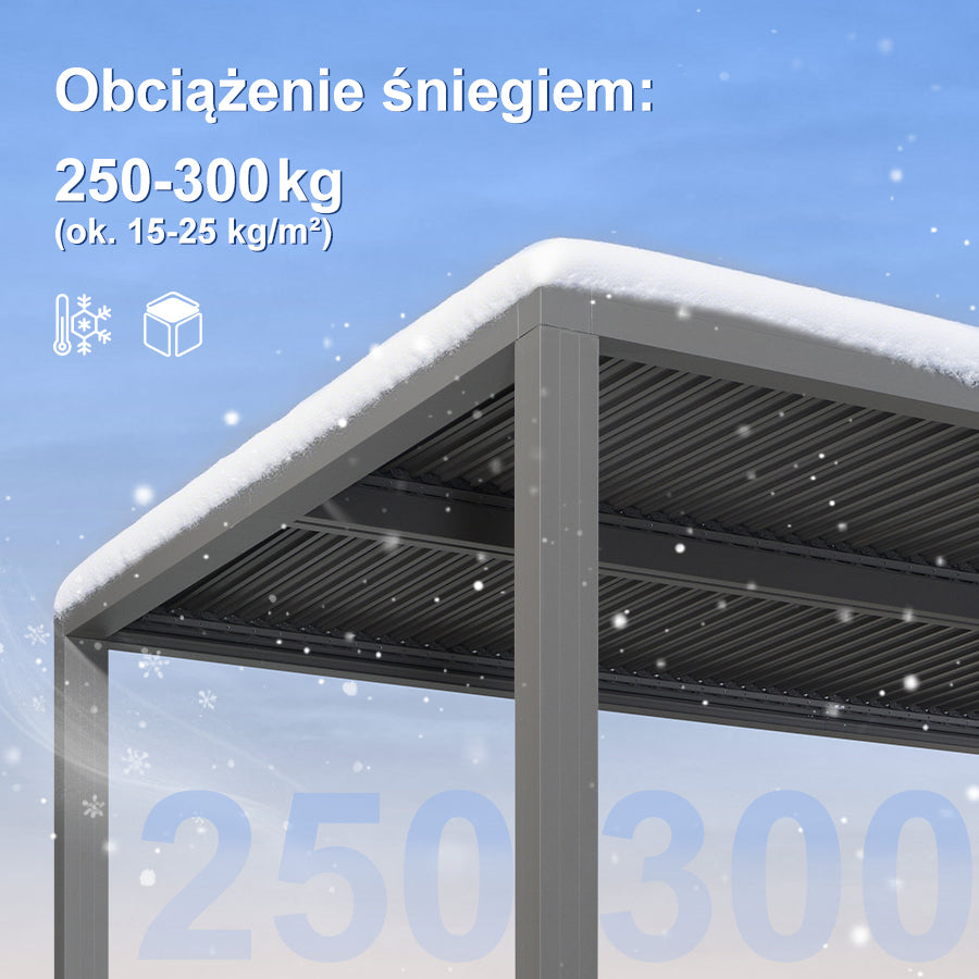 PURPLE LEAF Pergola Bioklimatyczna Ogrodowa i Na Taras Aluminiowa z Regulowanym Dachem Wodoodporna Nowoczesna Wolnostojąca