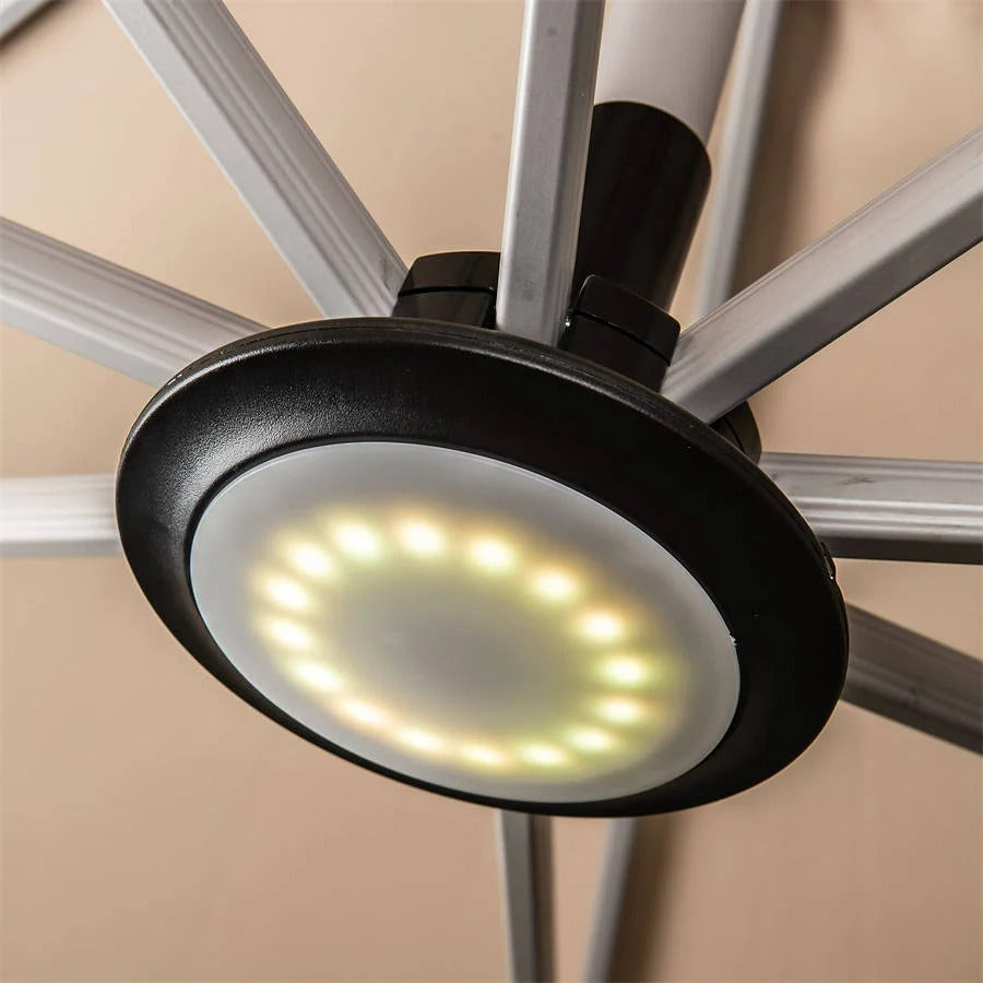 PURPLE LEAF Lampa LED do parasola ogrodowego z pilotem, 12 kolorów i regulowana jasność, do użytku na zewnątrz