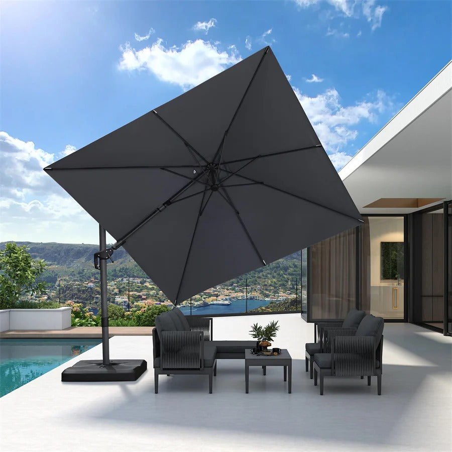 PURPLE LEAF Parasol ogrodowy z bocznym masztem, z bocznym mechanizmem pochylania, kwadratowy i prostokątny, na taras i balkon