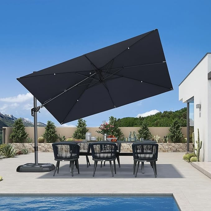 PURPLE LEAF Parasol ogrodowy z bocznym masztem, z bocznym mechanizmem pochylania, kwadratowy i prostokątny, na taras i balkon