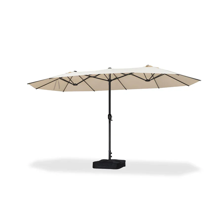 PURPLE LEAF Dwustronny prostokątny parasol ogrodowy z podstawą, duży parasol na taras i do ogrodu